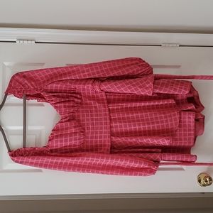 Pink Plaid Peplum Romper